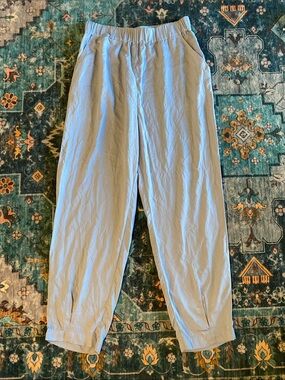 Light Blue Elastic-Waist Joggers